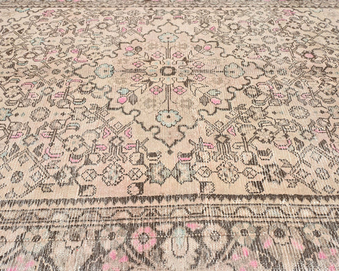 5x7 Vintage Brown Persian Style Hand Knotted Low Pile Wool Area Rug